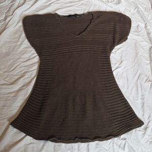Calvin Klein Jeans Brown Crochet Knit Mini Dress, Size Medium